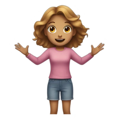 Girl with arms open waiting for a hug sticker