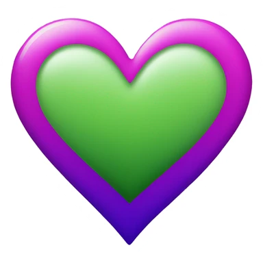 Green purple magenta ombré heart  sticker