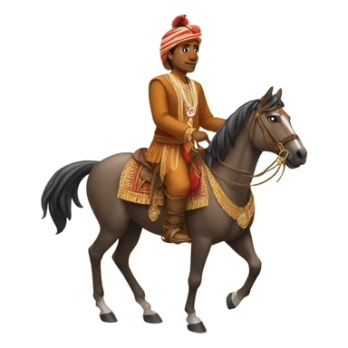 an indian guy riding a horse  sticker