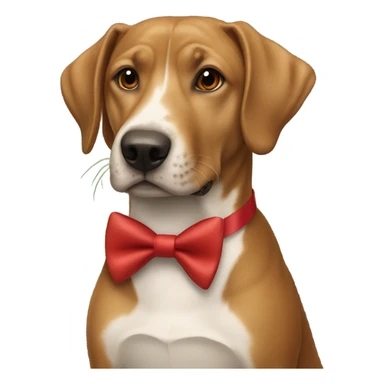 all brown dog wearing a red bow tie riding an alligator sticker