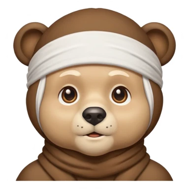 Сделай лицо медведя в белой дюраге sticker