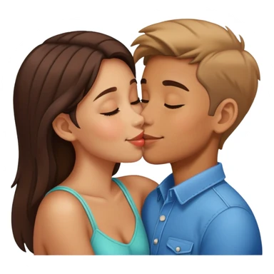 Girl and boy kissing sticker
