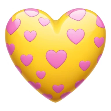 Yellow heart with pink dots sticker