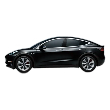 black tesla model Y emoji sticker