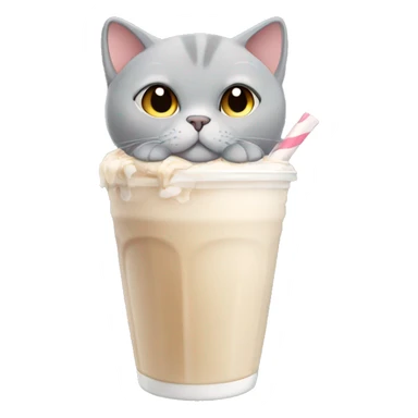 British shorthair drinking a milkshake  sticker