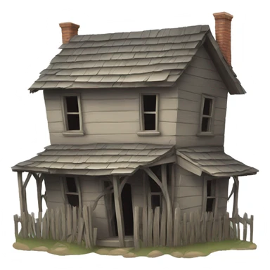 old broken house sticker