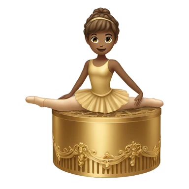  brown ballerina on a gold music box sticker