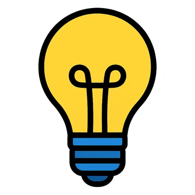 light bulb color outline icon style sticker