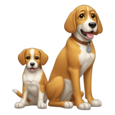 Un chat et un chien qui se serre la patte sticker