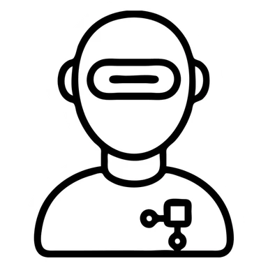 futuristic AI assistant icon, sleek and minimal style, futuristic technology theme sticker