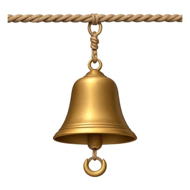 small temple bell hanging from rope sticker