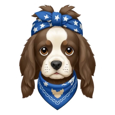 Собака породы черно-белый русский кокер спаниель в бандане Grow Street sticker