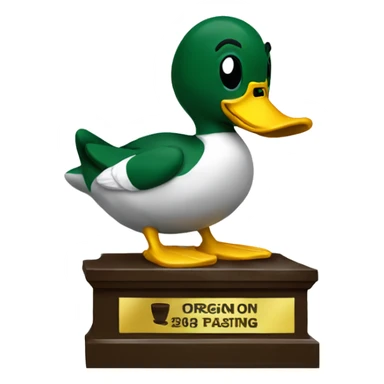 Oregon duck kissing trophy sticker