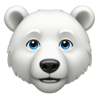 white bear  emoji with blue eyes sticker