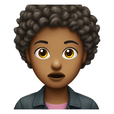 Angry curly girl  sticker