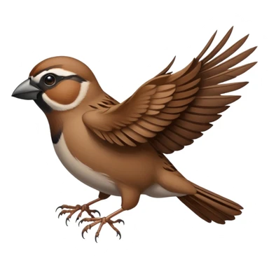 Sparrow flying sticker