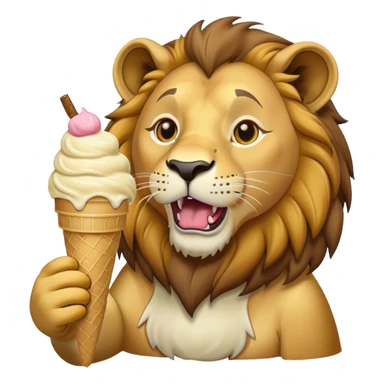 Lion eating ice cream  sticker