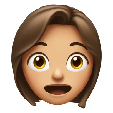 shocked face and unbelieveable girl with brown long hair sticker