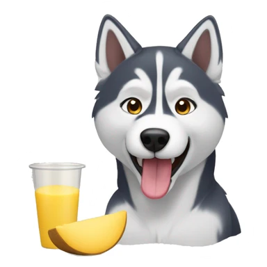 husky comiendo mantequilla sticker