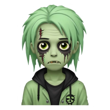 boy zombie with black dreads emo sticker