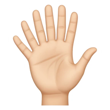 a hand held open with the palm facing upward sticker