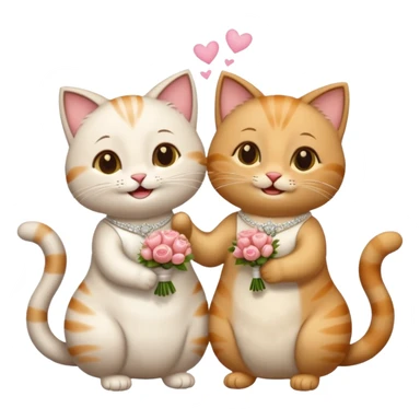 two happy cats getting married sticker