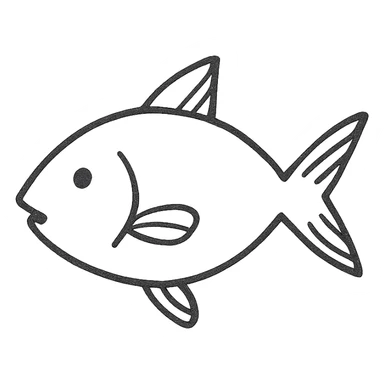 fish, minimal and simple, hand drawn icon style sticker