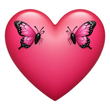 Really cool heart emoji for my sexy girlfriend that’s mainly  red & black. With just tiny hot pink butterflies on it.  sticker