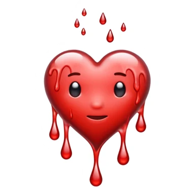 Heart melting and reforming, drip frozen mid-fall sticker