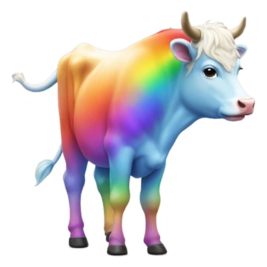 rainbow cow magic sticker