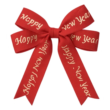 New year bow, remove background sticker