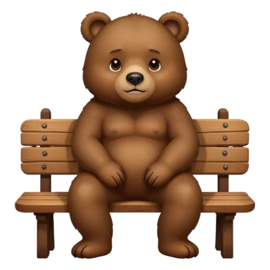 bear sitting on a bench sticker