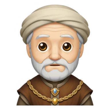 Old man medieval costume sticker