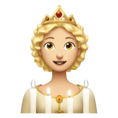 Blonde lucia with candles in her lucia crown sticker