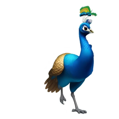 running peacock animated sticker