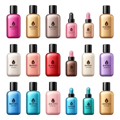 emoji of luxury brand labeled beauty products sticker