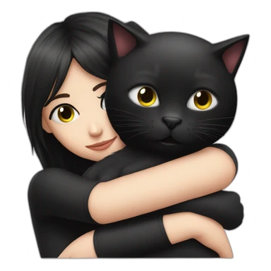 Black cat sitting in Emo girls lap sticker