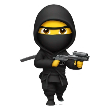 a ninja with a gun sticker