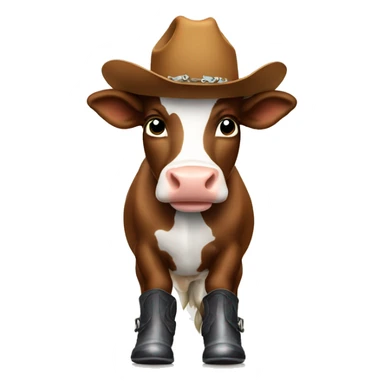 Cow wearing cowboy boots sticker