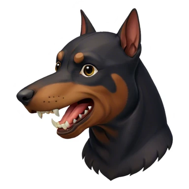 Doberman growling sticker