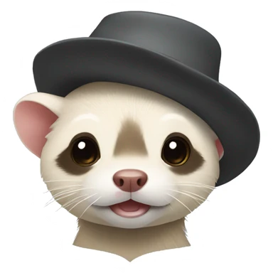 Ferret wearing a hat  sticker
