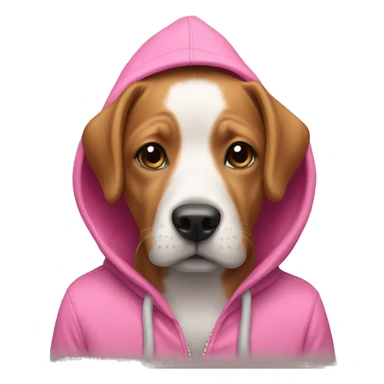 Dog wearing a pink hoodie  sticker