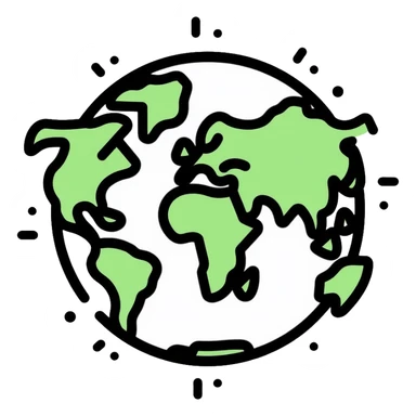 globe with trade symbols, world market sticker