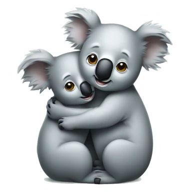 a male koala bear hugging a female koala bear sticker