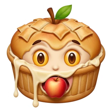 Emoji shaking it head with it’s tongue out and crazy eyes like it just saw a apple pie and is dying to eat it sticker