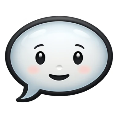 Message bubble, white, black sticker