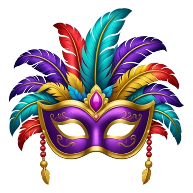 colorful carnival mask with feathers sticker