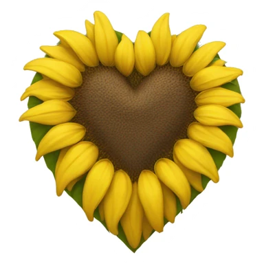 Yellow heart with sunflower  sticker