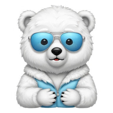 baby Polar bear with sun glassé sticker