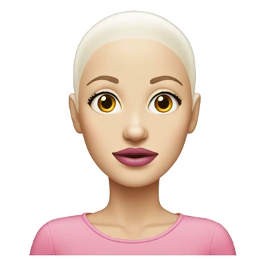 Bald white women with pink big lips with no hair sticker